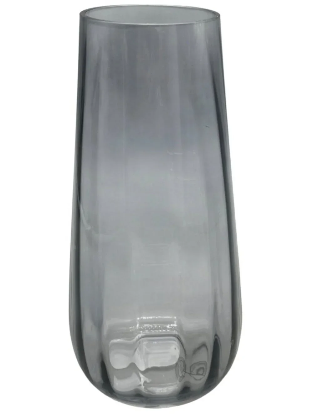 Smoky Glass Vase With Subtle Vertical Lines 10